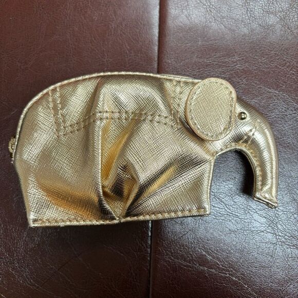 Lilly Pulitzer Elie the Gold metallic Elephant coin purse - EUC. - Picture 3 of 8